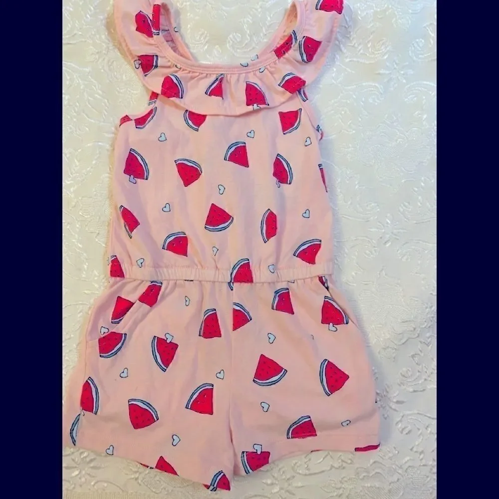 Carter’s watermelon Ruffle Jersey Romper 3T